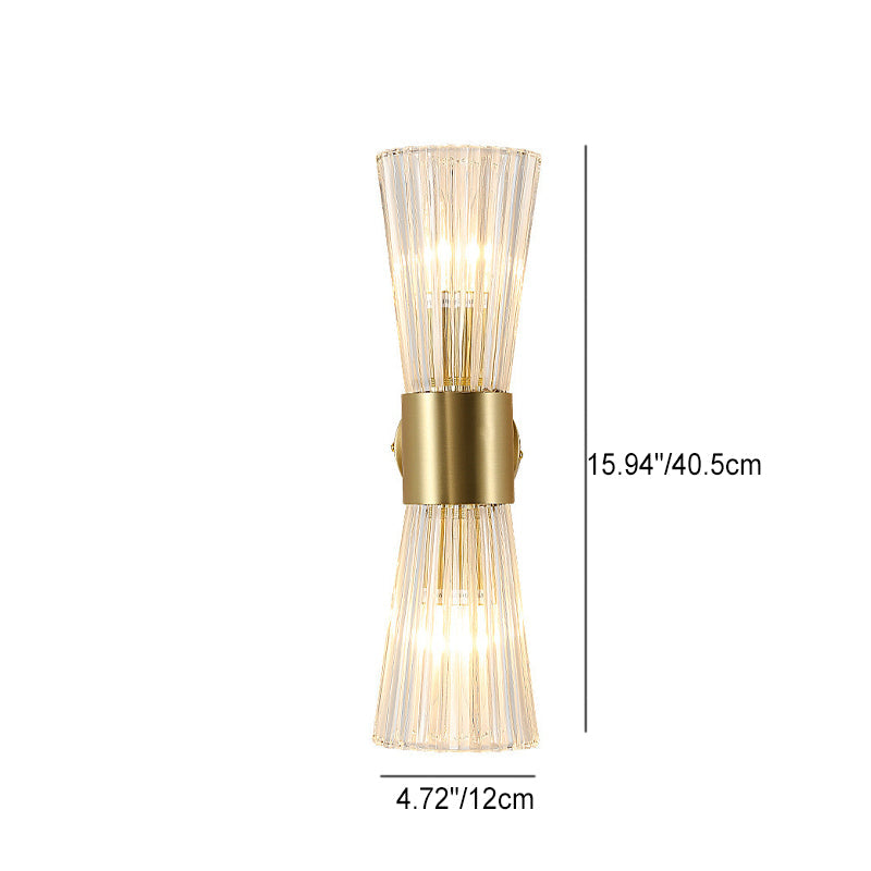 Ribbed Up And Down Luminous 2-Light Wall Sconce Lamp