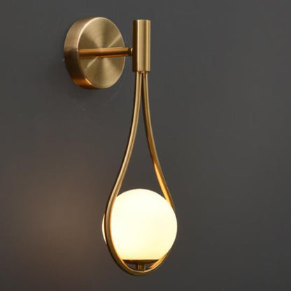 Teardrop Round Ball Iron Glass 1-Light Wall Sconce Lamp