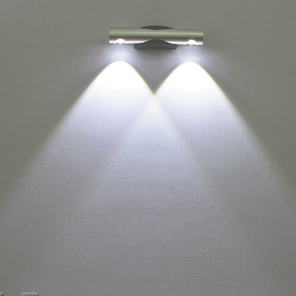 Acrylic Aluminum Cylinder Rotating LED Wall Sconce Lamp