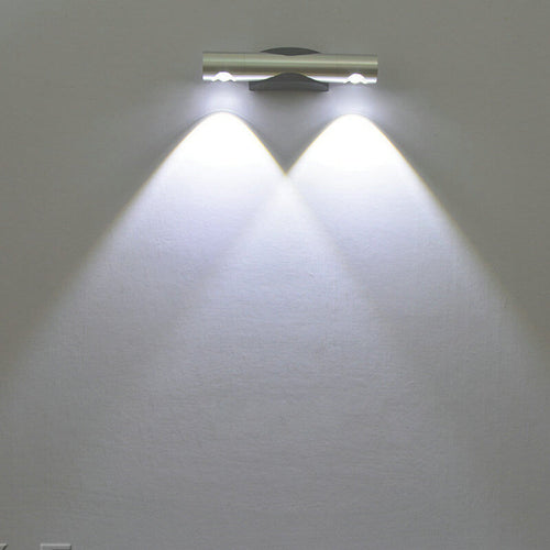 Acrylic Aluminum Cylinder Rotating LED Wall Sconce Lamp
