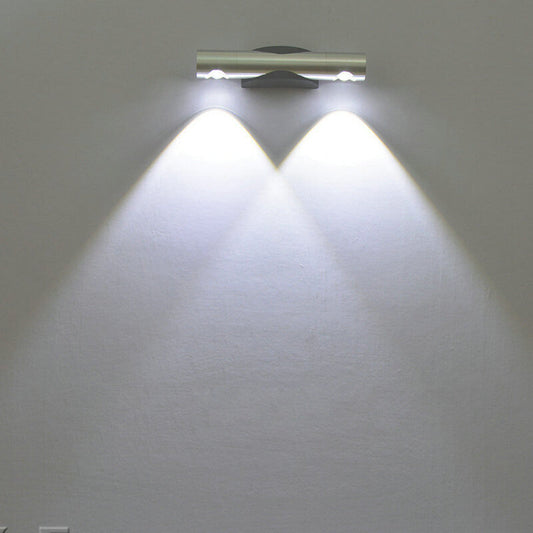 Acrylic Aluminum Cylinder Rotating LED Wall Sconce Lamp