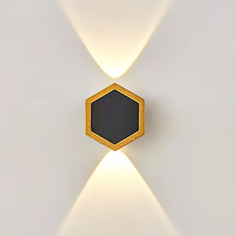 Outdoor Combination Black Gold LED Wall Sconce Lamp