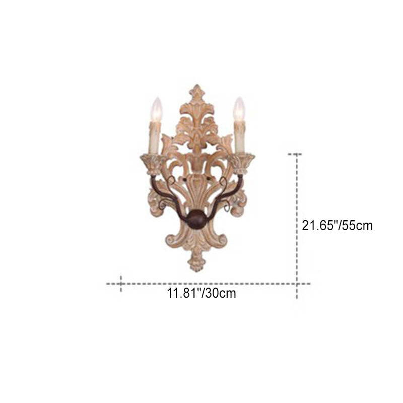 Rural Iron Double Head Candelabra 2-Light Wall Sconce Lamp