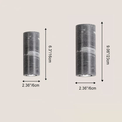 Cylinder Rectangle Wood Greystone 1-Light Wall Sconce Lamp