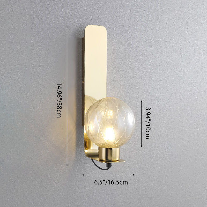 Scandinavian Stainless Steel Glass 1-Light Wall Sconce Lamp