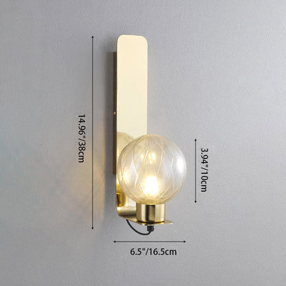 Scandinavian Stainless Steel Glass 1-Light Wall Sconce Lamp