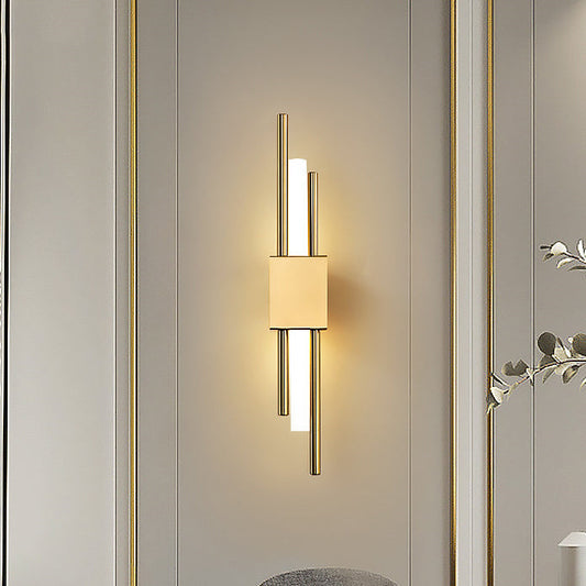 Minimalist Cylinder Strip Iron Acrylic LED Wall Sconce Lamp