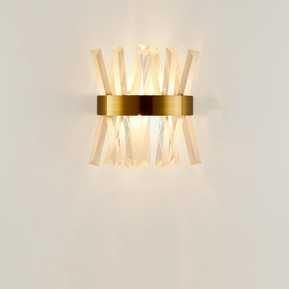 Light Luxury Crystal Strip Design 2-Light Wall Sconce Lamp