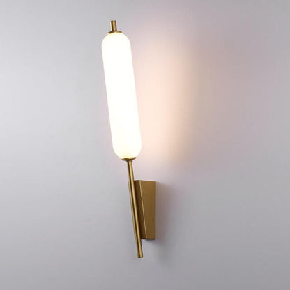 Minimalist Column Straight Arm Iron PC LED Wall Sconce Lamp