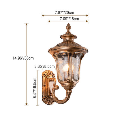 Waterproof Aluminum Glass 1-Light Outdoor Wall Sconce Lamp