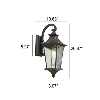 Square Aluminum Outdoor Waterproof 1-Light Wall Sconce Lamp
