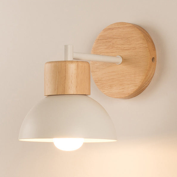 Round Circle Bird Wood Iron Resin 1-Light Wall Sconce Lamp