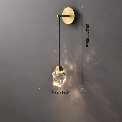 Copper Crystal Irregular Masonry 1-Light Wall Sconce Lamp