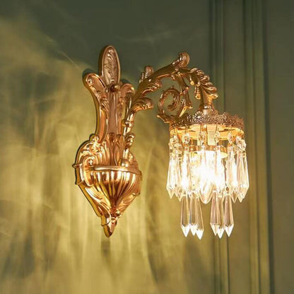 French All-Copper Branch 1/2-Light Wall Sconce Lamp