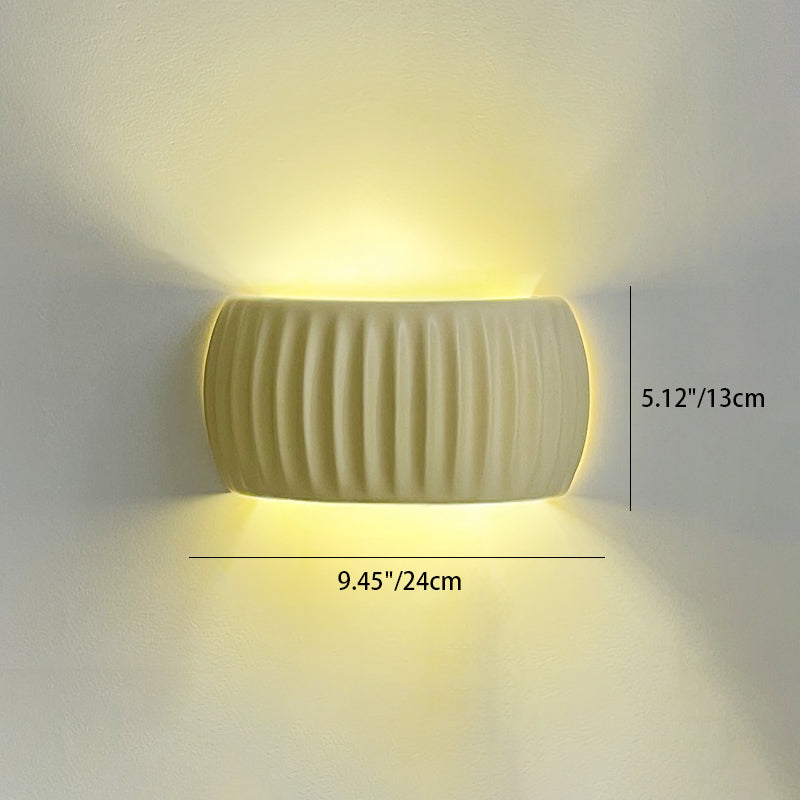 Cream Resin Semi-circular Shade 2-Light Wall Sconce Lamp