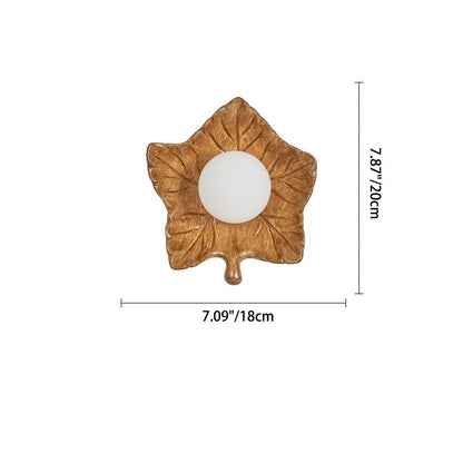 Creative Resin Glass Maple Leaf 1-Light Wall Sconce Lamp