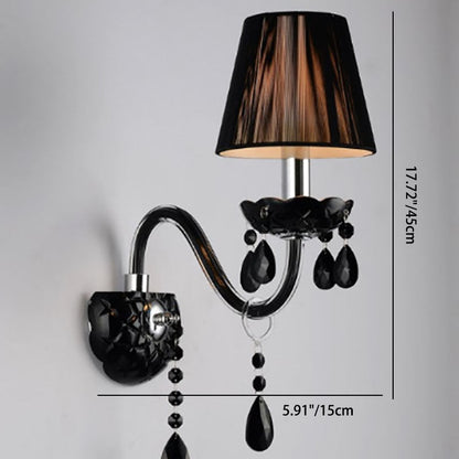 Round Petal Shaped Crystal Glass 1/2 Light Wall Sconce Lamp