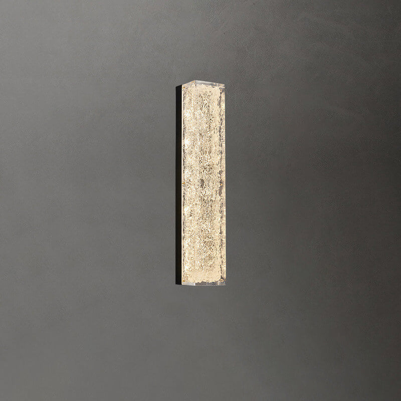 Luxury Brass Clear Resin Rectangular LED Wall Sconce Lamp