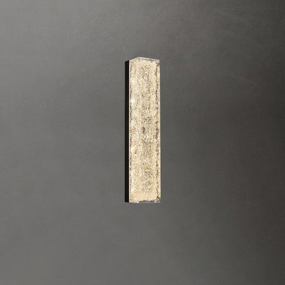 Luxury Brass Clear Resin Rectangular LED Wall Sconce Lamp