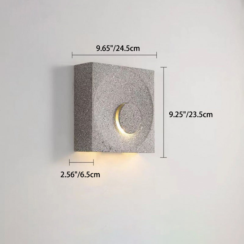 Scandinavian Eclipse Square Cement 1-Light Wall Sconce Lamp
