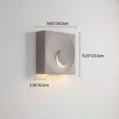 Scandinavian Eclipse Square Cement 1-Light Wall Sconce Lamp