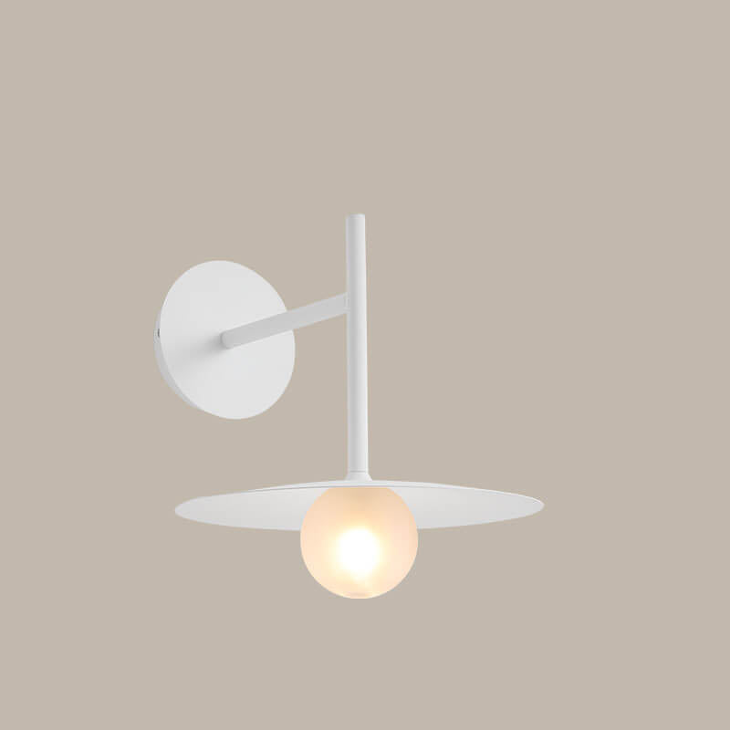 Solid Color Round Hardware Glass 1-Light Wall Sconce Lamp