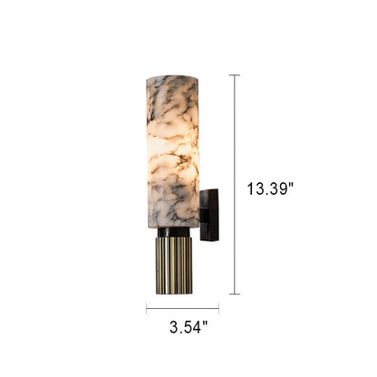 Light Cylindrical Hardware Stone 1-Light Wall Sconce Lamp