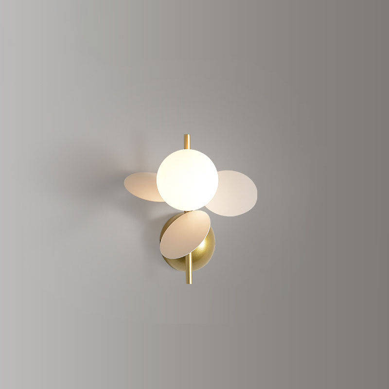 Creative Round Iron Glass PVC 1-Light Wall Sconce Lamp