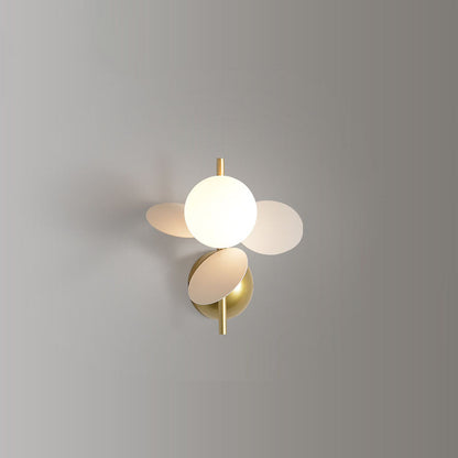 Creative Round Iron Glass PVC 1-Light Wall Sconce Lamp