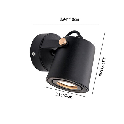 Minimalist Rotatable Cylinder Iron 1-Light Wall Sconce Lamp