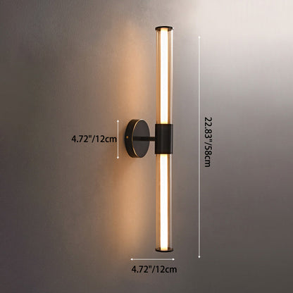 Minimalist Cylindrical Copper Glass LED Wall Sconce Lamp
