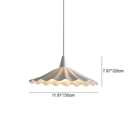 Minimalist Round Pleated Ceramic 1-Light Pendant Light