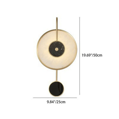 Concentric Marble Disc Iron Copper LED Wall Sconce Lamp