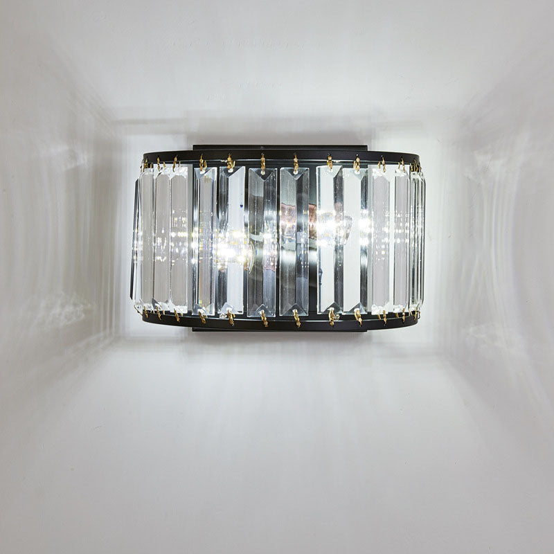 Light Minimalist Iron Crystal 2-Light Wall Sconce Lamp