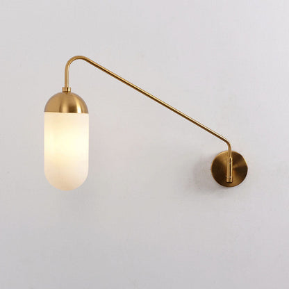 Iron Column 1-Light Swing Arm Long Pole Wall Sconce Lamp