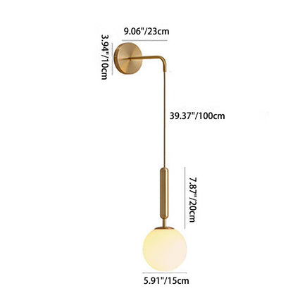 Nordic Orb Hardware Glass 1-Light Wall Sconce Lamp
