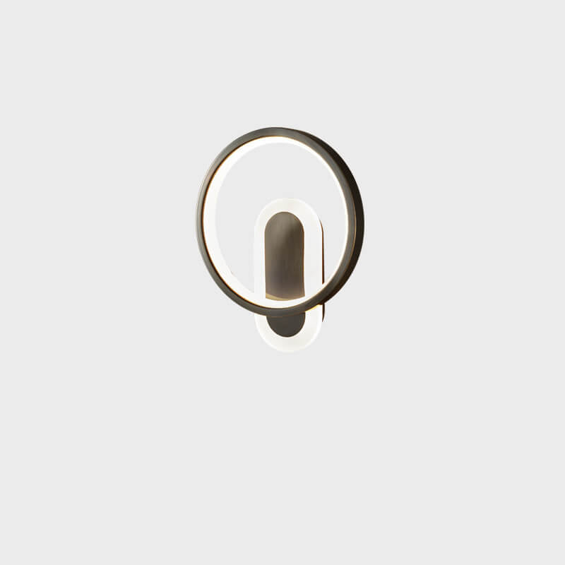 Copper Acrylic Geometric Circle Ring LED Wall Sconce Lamp
