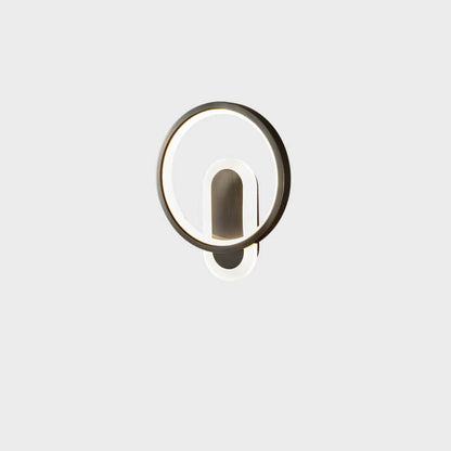 Copper Acrylic Geometric Circle Ring LED Wall Sconce Lamp