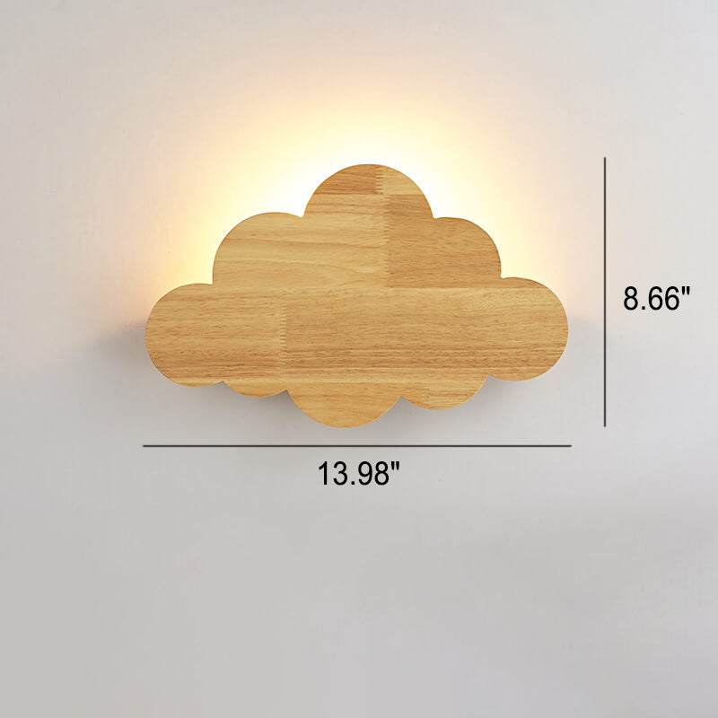 Nordic Minimalist Cloud Wood 1-Light Wall Sconce Lamp