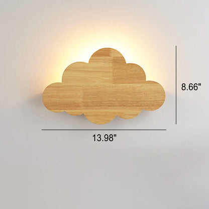 Nordic Minimalist Cloud Wood 1-Light Wall Sconce Lamp