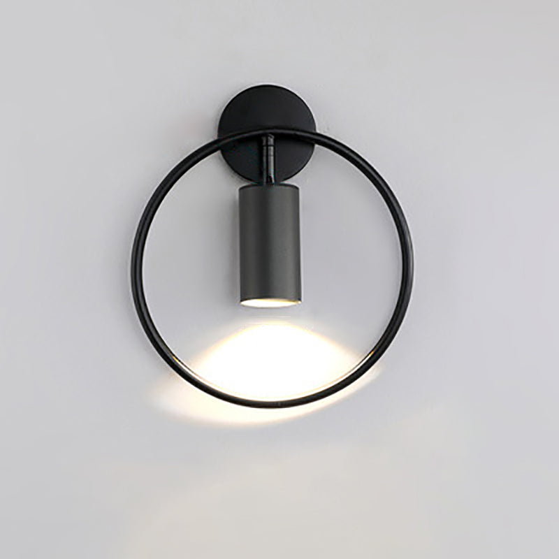 Simplicity Iron Circle Cylinder 1-Light Wall Sconce Lamp
