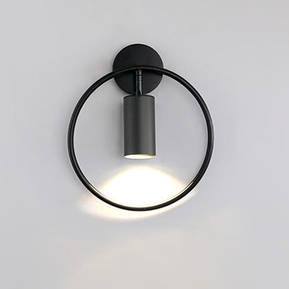 Simplicity Iron Circle Cylinder 1-Light Wall Sconce Lamp