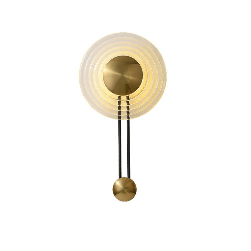Nordic Round Water Ripple Glass Iron LED Wall Sconce Lamp