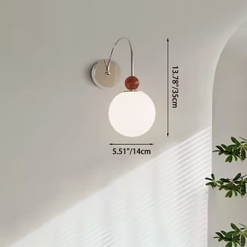 Minimalist Round Ball Iron Glass 1-Light Wall Sconce Lamp
