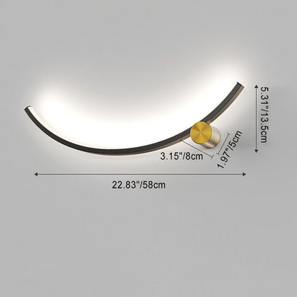 Minimalist Arc Aluminum Strip Acrylic LED Wall Sconce Lamp