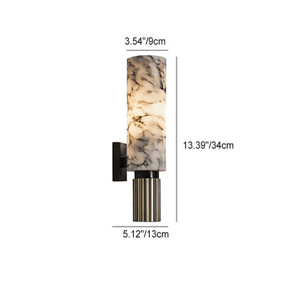 Chinese Marble Copper Iron 1-Light Wall Sconce Lamp