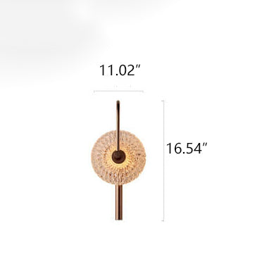 Luxury Textured Glass Round Curved Arm LED Wall Sconce Lamp