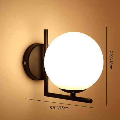 Nordic Metal Glass Ball 1-Light Wall Sconce Lamp