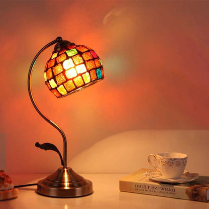 Vintage European Glass Table Lamp