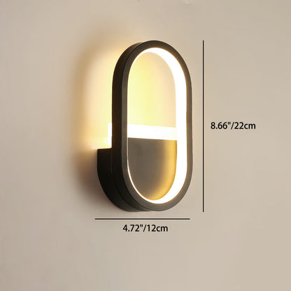 Iron Silicone Elliptical Circular Arc LED Wall Sconce Lamp